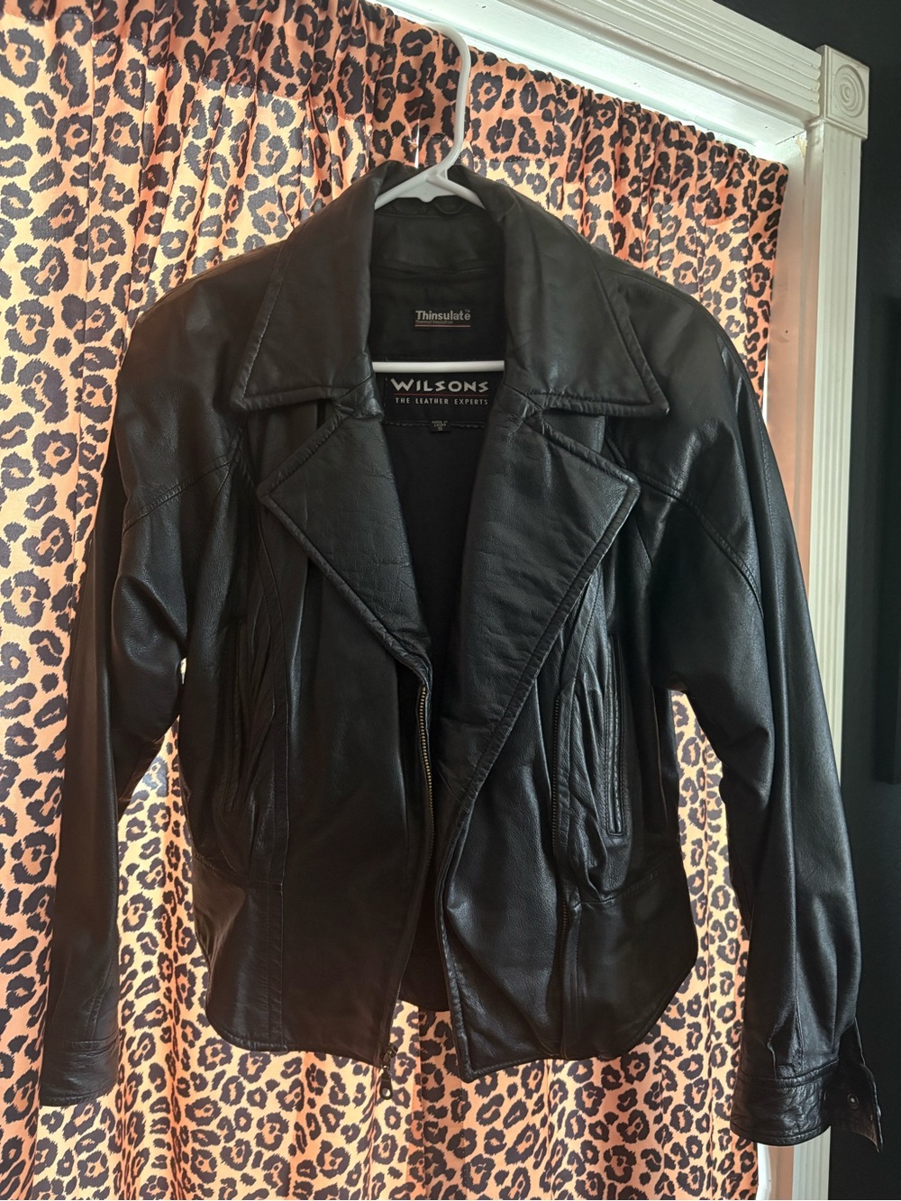 Wilson Black Women’s Leather Jacket with Notched Lapel